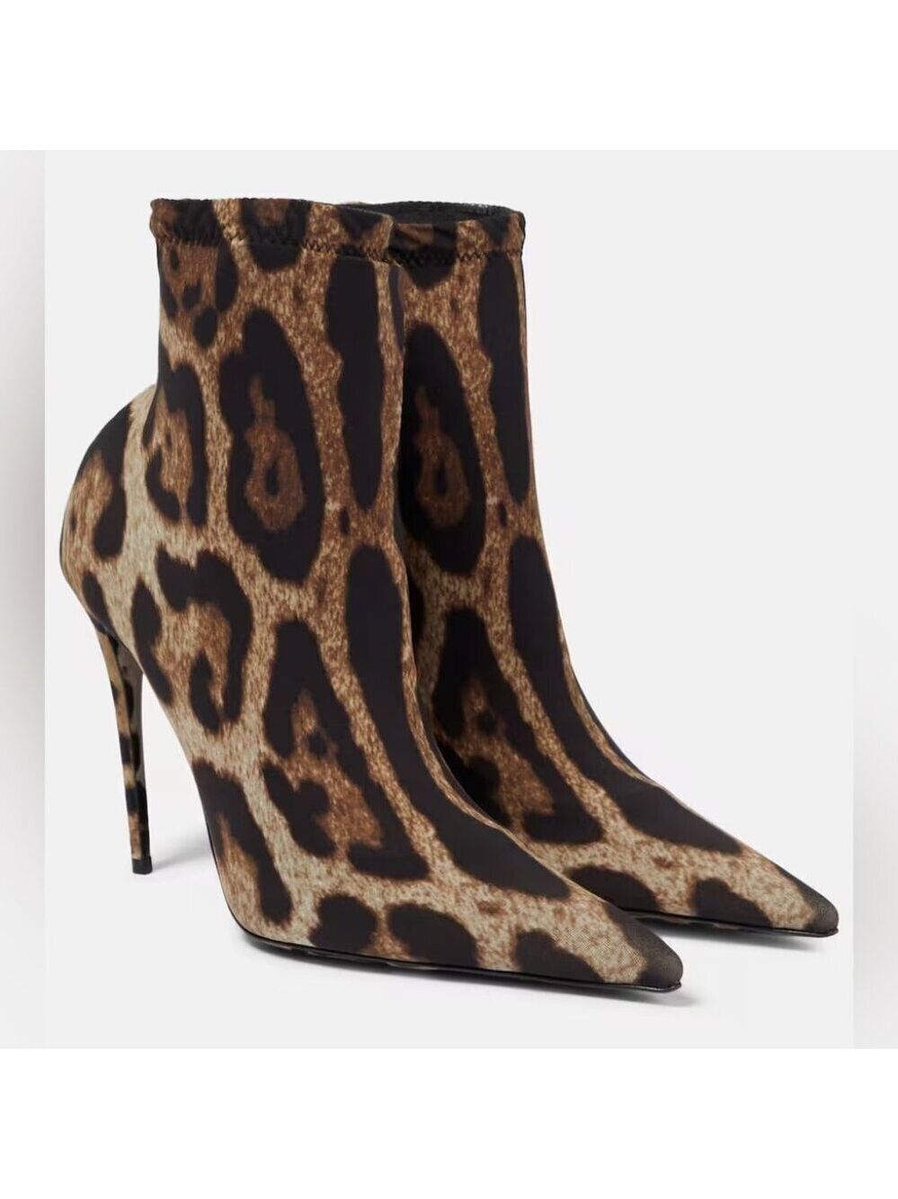 New Dolce & Gabbana X Kim Leopard Printed Ankle Boots size 37
